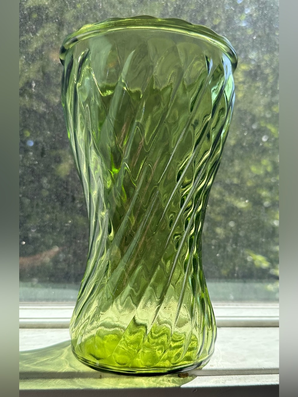 MCM Avocado Green Quilted Pattern Vase - Hoosier 1970